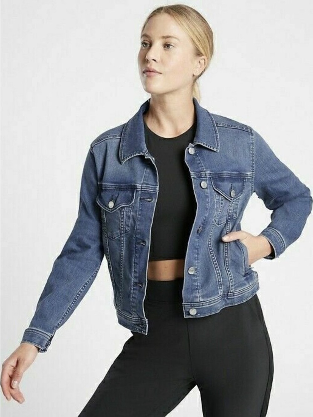 Athleta Medium Blue Denim Jacket